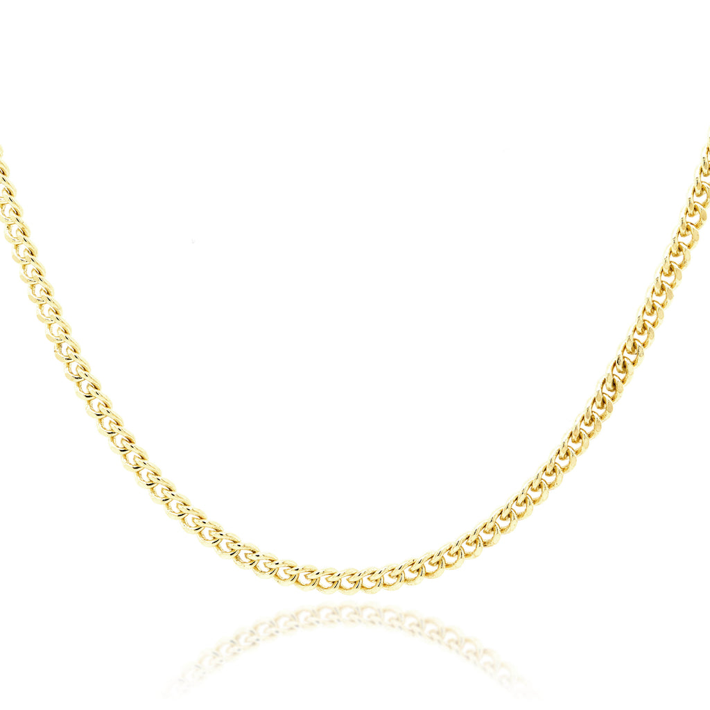 9ct Yellow Gold Diamond Cut Curb Chain 1.4mm width