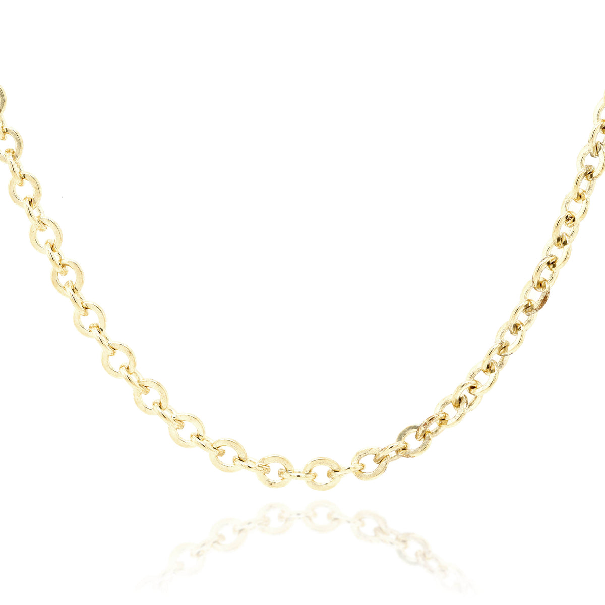 9ct Yellow Gold Hammered Cable Chain 1.8mm X 45cm