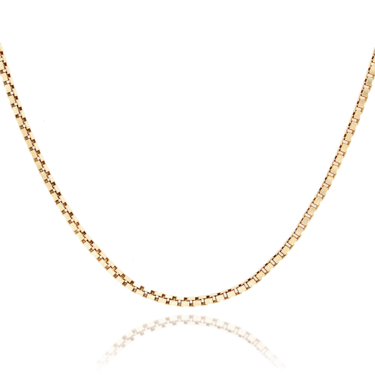 9ct Yellow Gold Diamond Cut Box Chain 0.9mm 50cm
