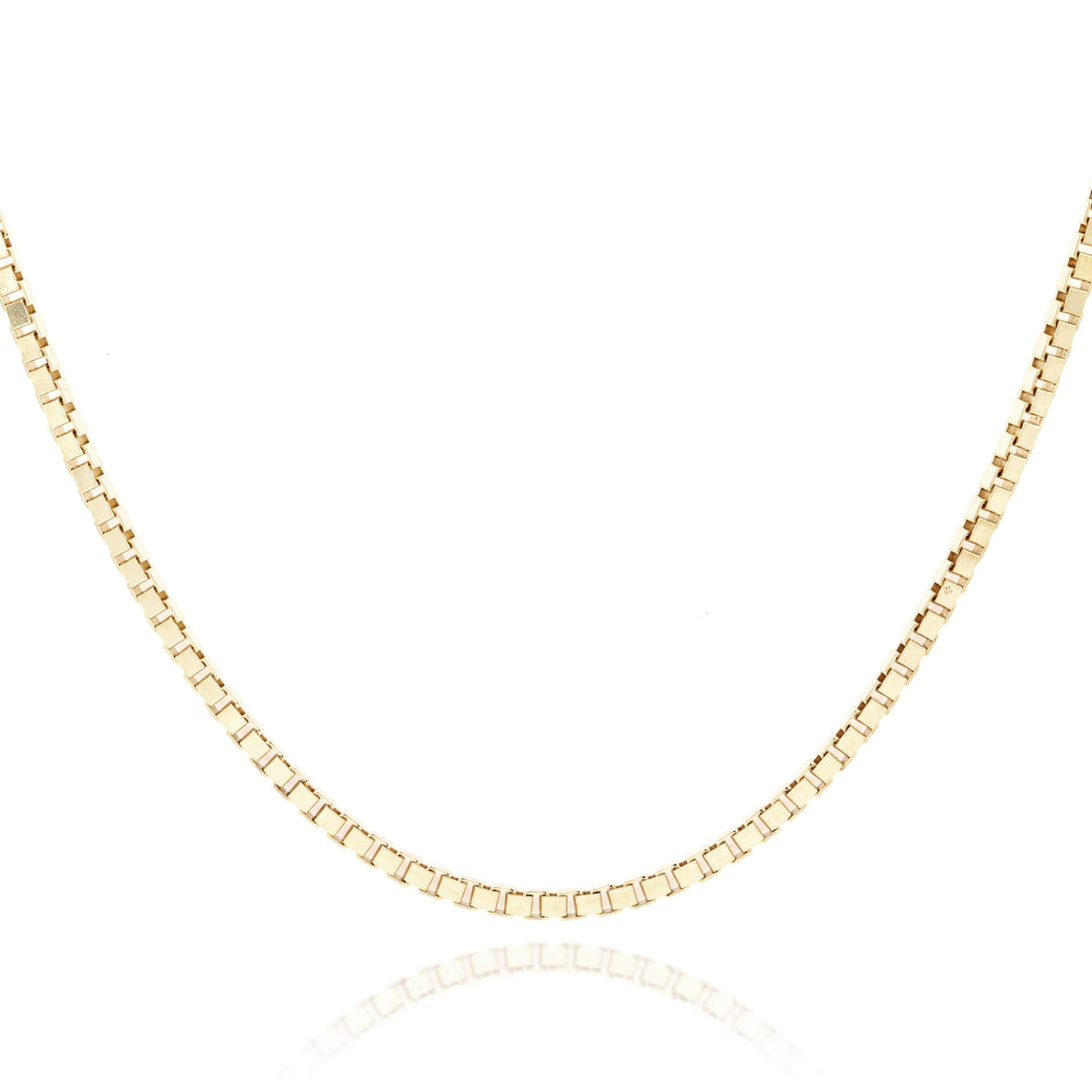 9ct Yellow Gold Diamond Cut Box Chain 1.2mm X 45cm
