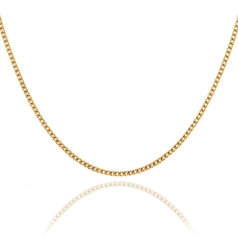 9ct Yellow Gold Round Curb Chain 1.6mm thick