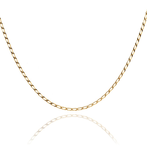 9ct Yellow Gold Long Open Diamond Cut Curb Chain 1.4mm Width