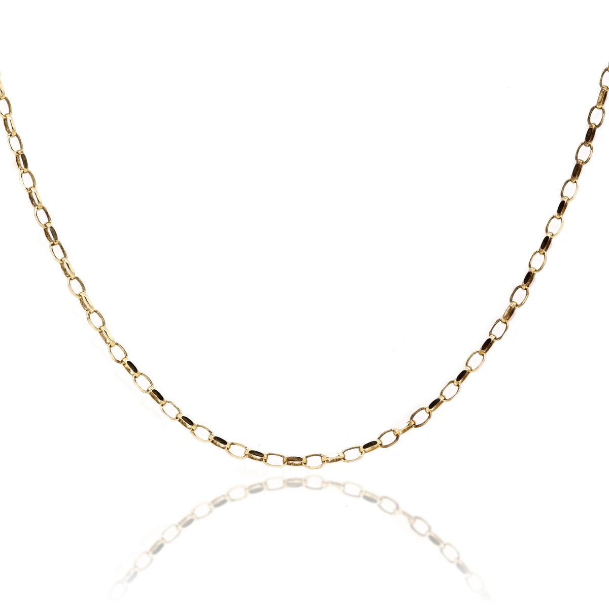 9ct Yellow Gold Oval Belcher Chain 1.9mm X 50cm