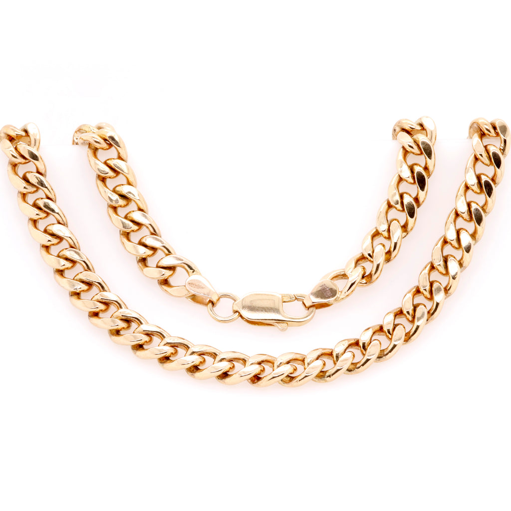9ct Yellow Gold Silver Filled Flat Curb Chain