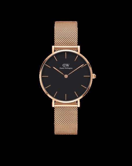 Daniel Wellington Classic Petite Melrose Black Dial 32Mm Rg Watch