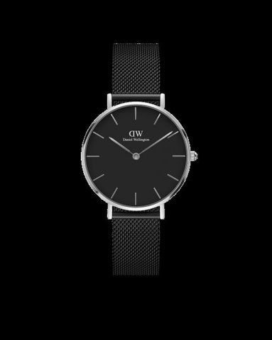 Daniel Wellington Classic Petite Ashfield Black Dial 32mm Silver Watch