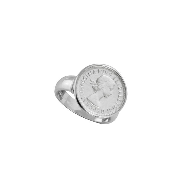 Von Treskow Threepence Coin Ring Stirling Silver