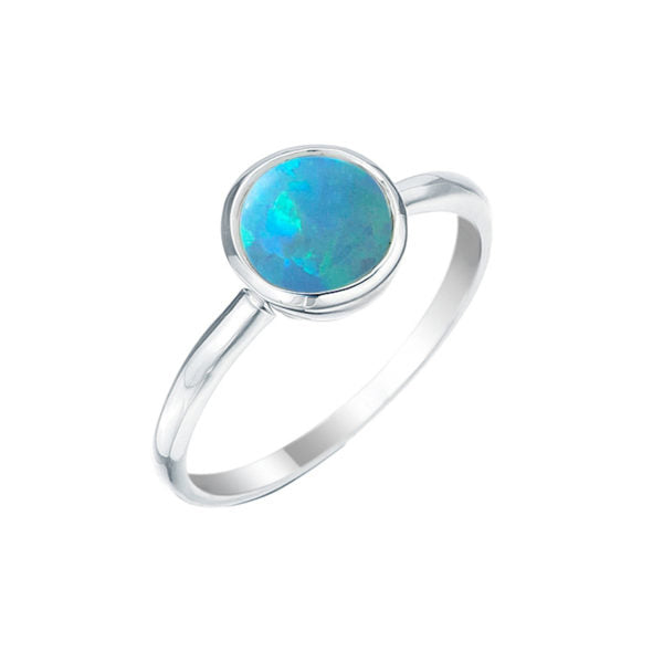 Von Treskow Round 8mm Czelline Blue Opal Ring