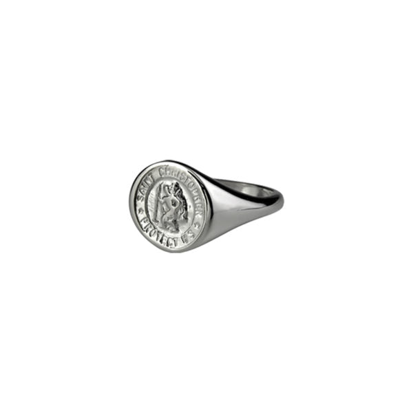 Von Treskow Sterling silver Saint Christopher signet ring