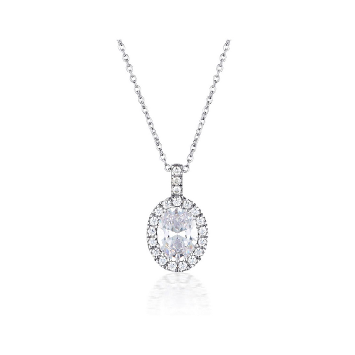 Georgini Oval Halo Silver Pendant