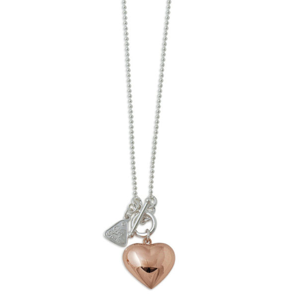 Von Treskow Two tone puffy heart necklace