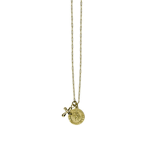 Von Treskow Filligree Necklace with Round St Christopher & Cross