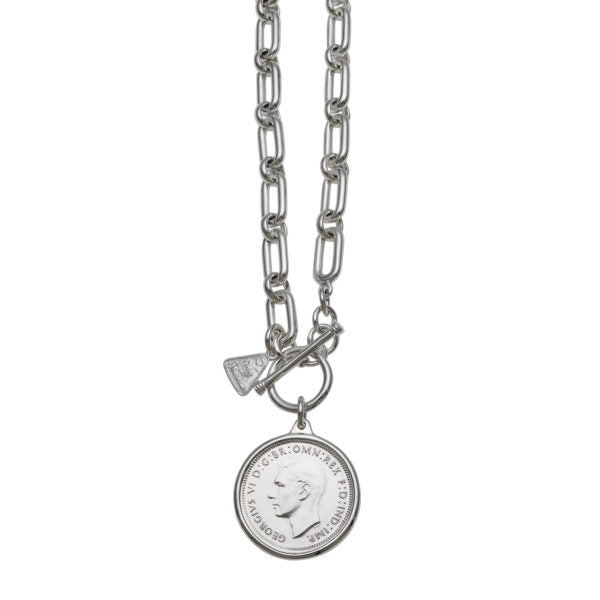 Alternating Link Belcher Necklace with Shilling