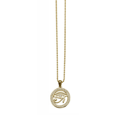 Adjustable Necklace with Eye of Horus in CZ Frame