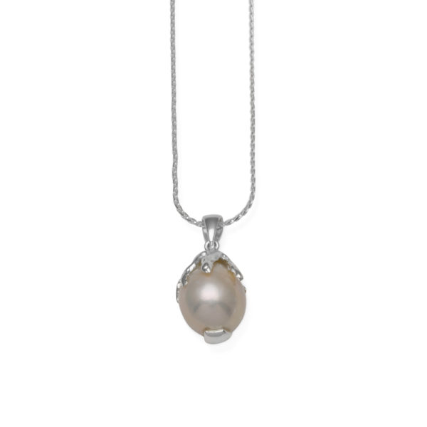 Adjustable Rope Chain Necklace with Baroque Pearl
