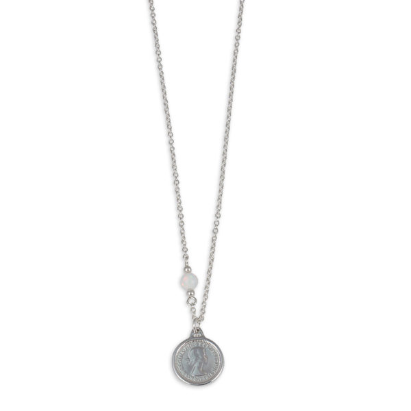 Fine Necklace with Threepence and Czillion Opal