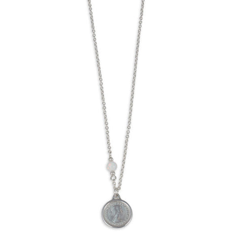 Fine Necklace with Threepence and Czillion Opal