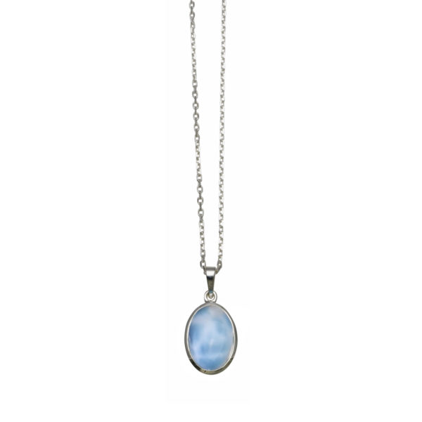 Adjustable Belcher Chain Necklace with Oval Larimar