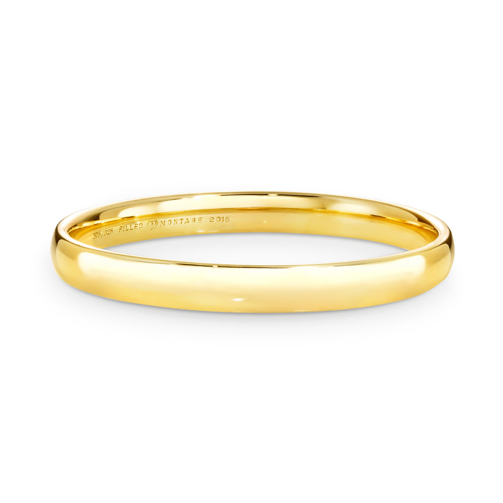 9ct Yellow gold silver filled bangle 7.5mm wide