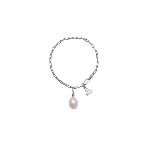Fine Clip Chain Bracelet with Freshwater Pearl
