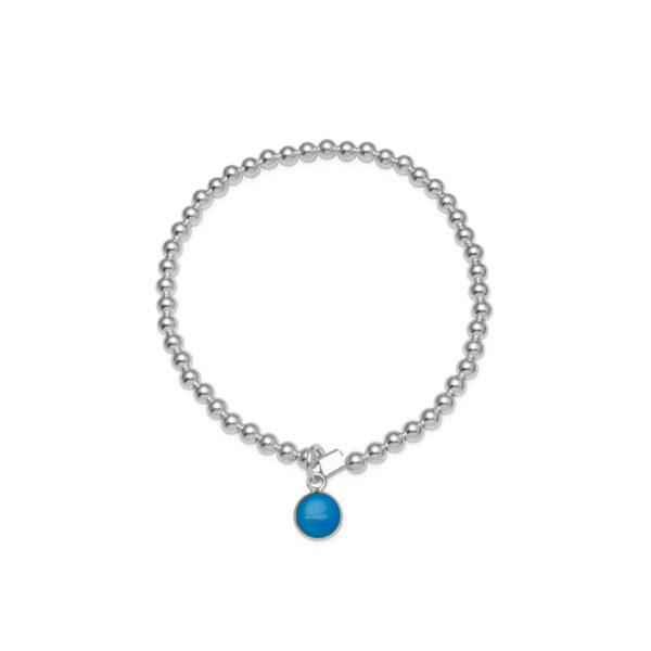 Stretchy Bracelet with Round Turquoise