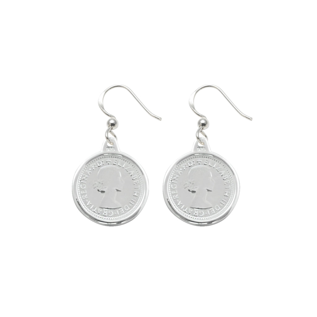Threepence Coin Hook Earrings