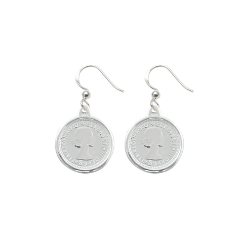 Threepence Coin Hook Earrings