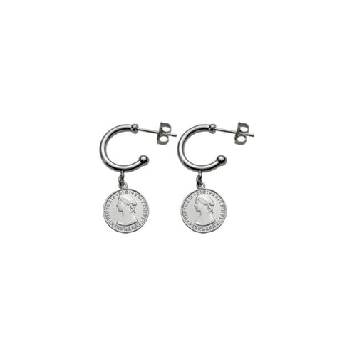 VT OPEN HOOP STUDS WITH MINI COIN
