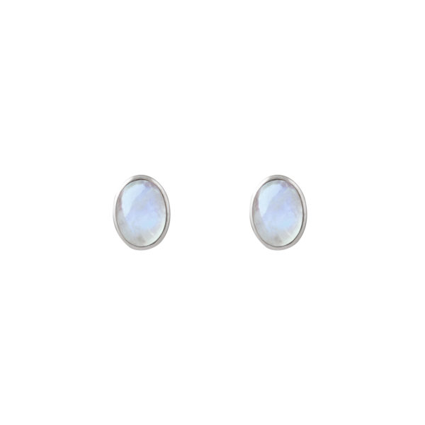 Cased Moonstone Oval Studs