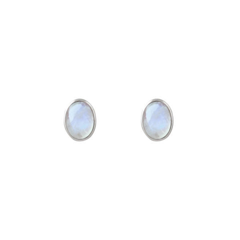 Cased Moonstone Oval Studs