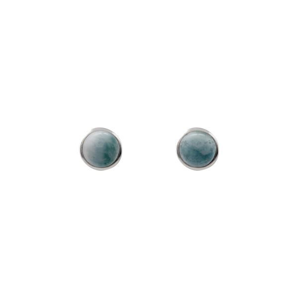 Round Larimar Studs
