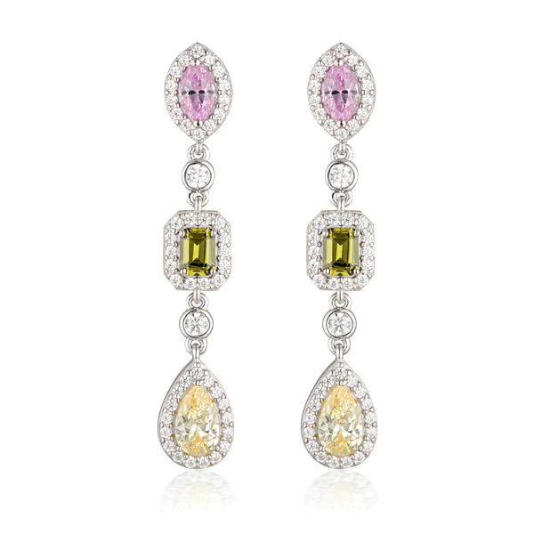 Georgini Summer Sorbet Pina Colada Multi Coloured Earrings Silver