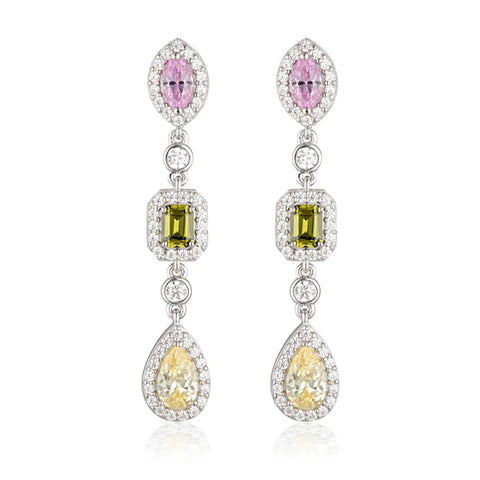 Georgini Summer Sorbet Pina Colada Multi Coloured Earrings Silver