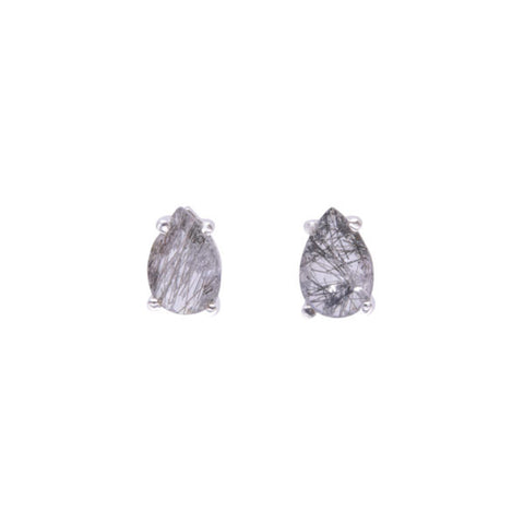 VT PEAR SHAPED RUTILE STUDS (CLAWSET)