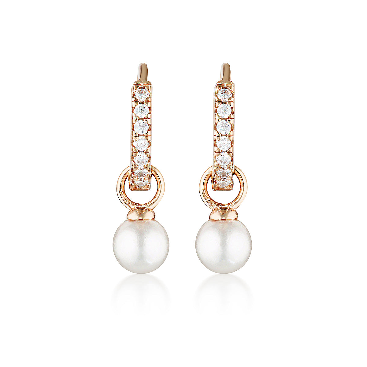 Georgini Red Carpet Baby Pearl Hoop Rose Gold