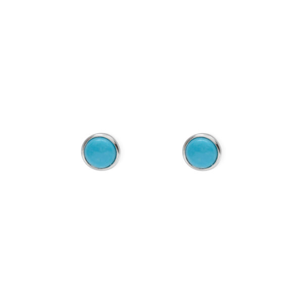 VT CASED ROUND NATURAL TURQUOISE STUDS