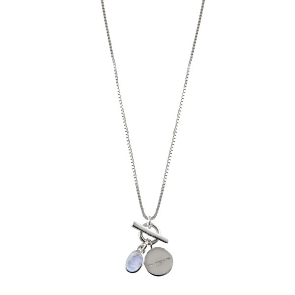 Box Chain Necklace wtih Toggle and Moonstone