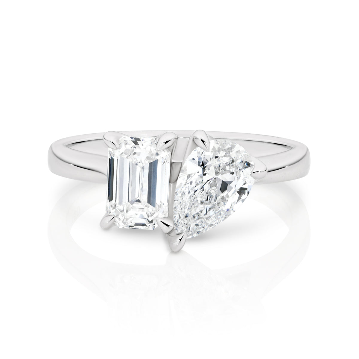 Toi Et Moi 1.01ct Pear & 1.06ct Emerald Lab Grown Diamond Ring