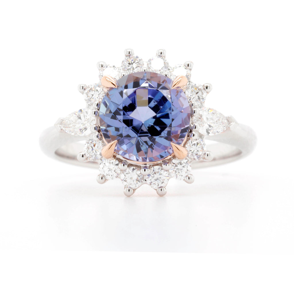 18ct White and Rose gold Tanzanite ring