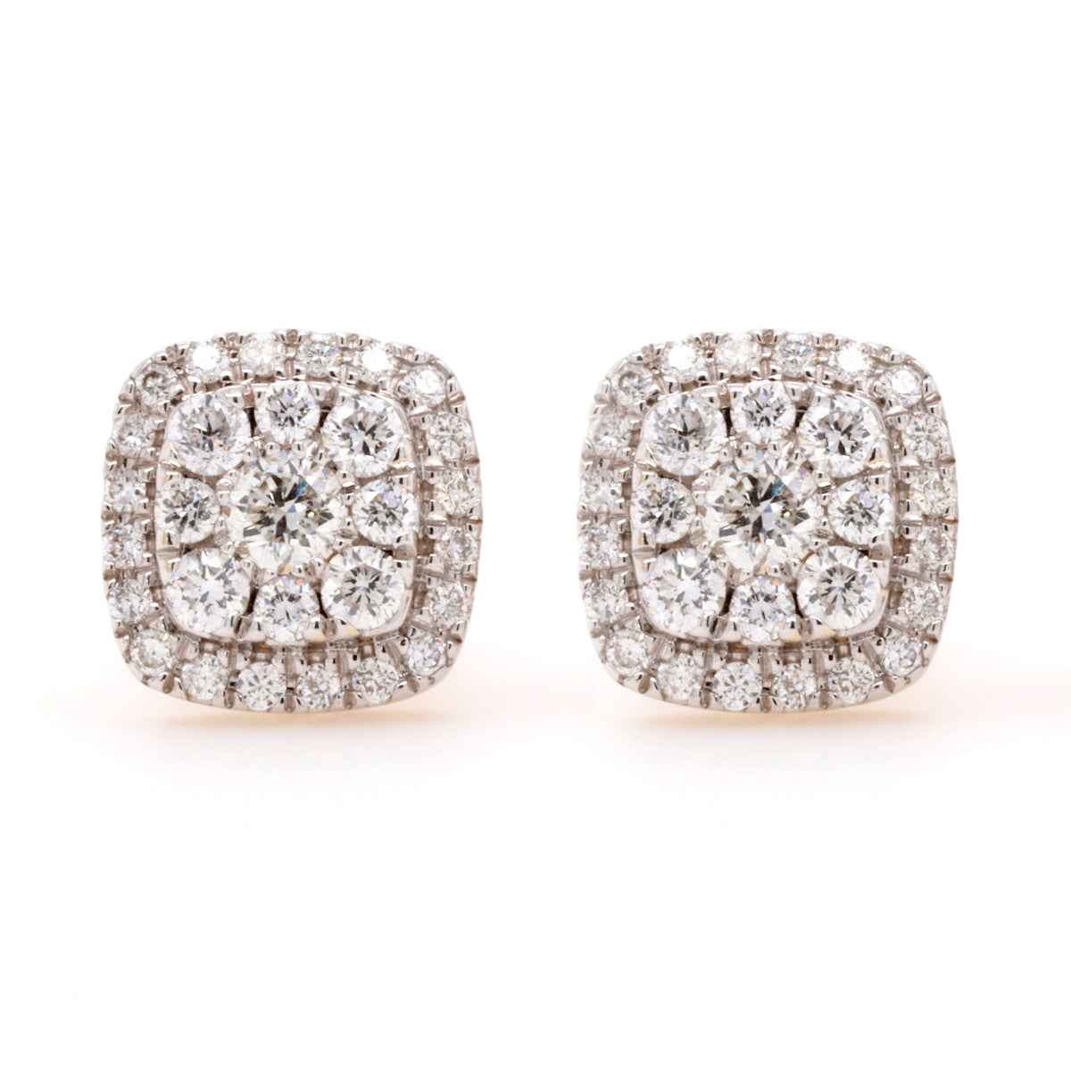 Yellow Gold Diamond Cluster Earrings 0.51ct