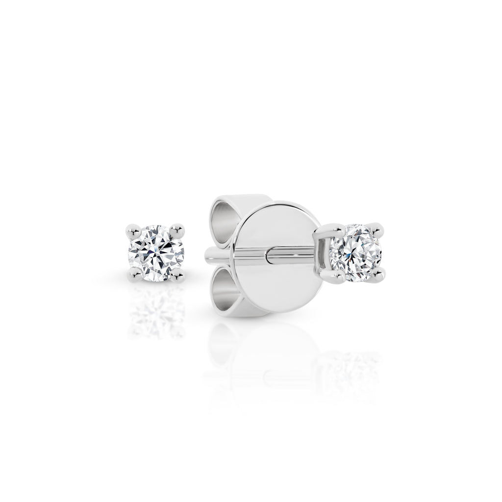 White gold diamond earrings 0.12ct