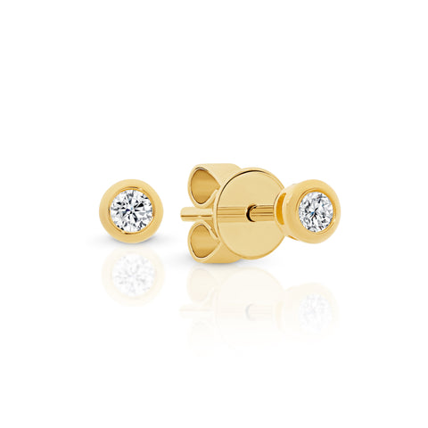 Yellow gold diamond earrings 0.10ct