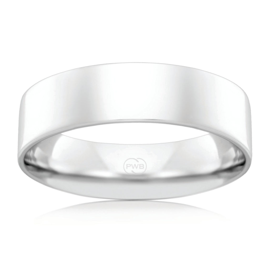 9ct White Gold 6mm Wedding Ring - Duffs Jewellers