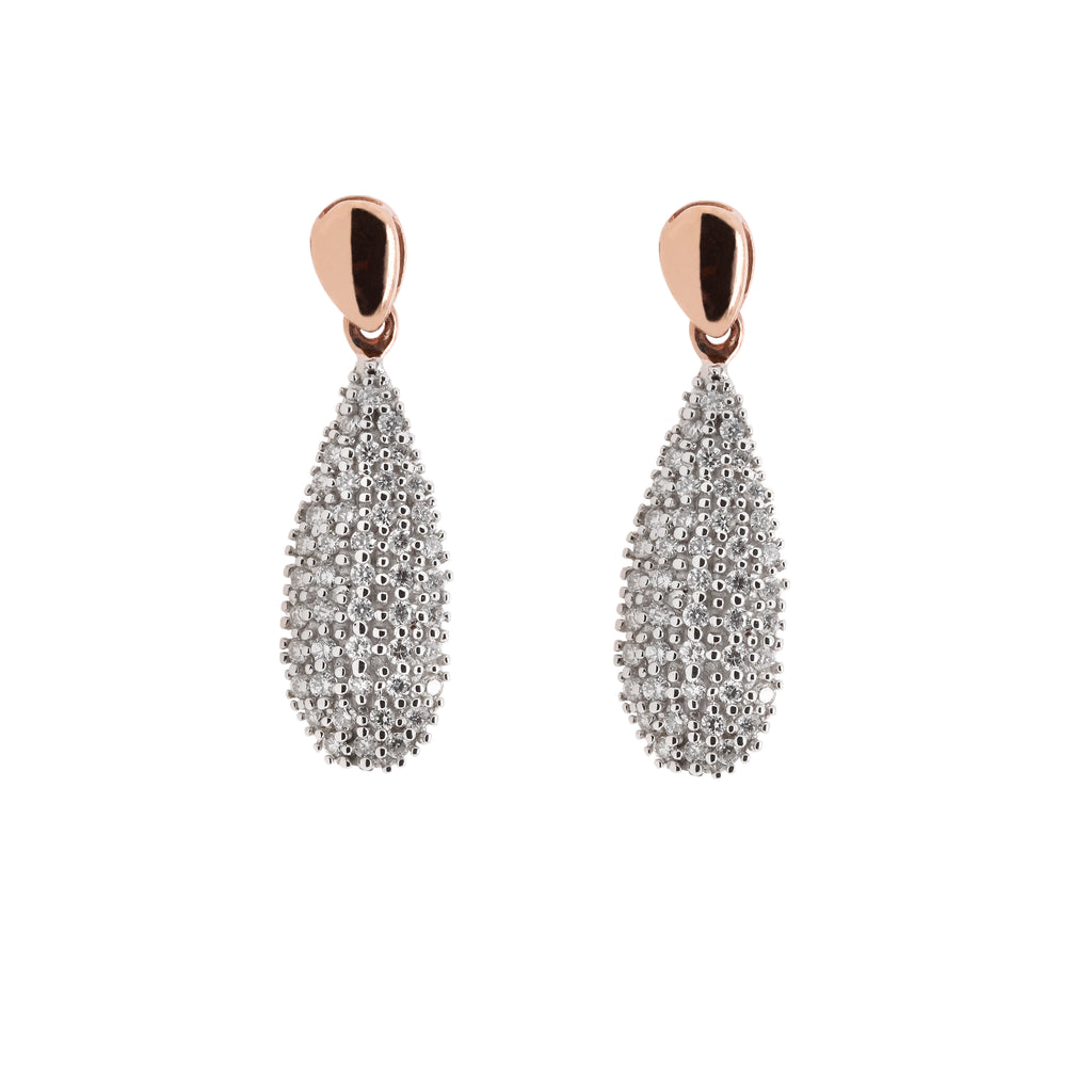 Pave diamond set drops Rose Gold - Duffs Jewellers