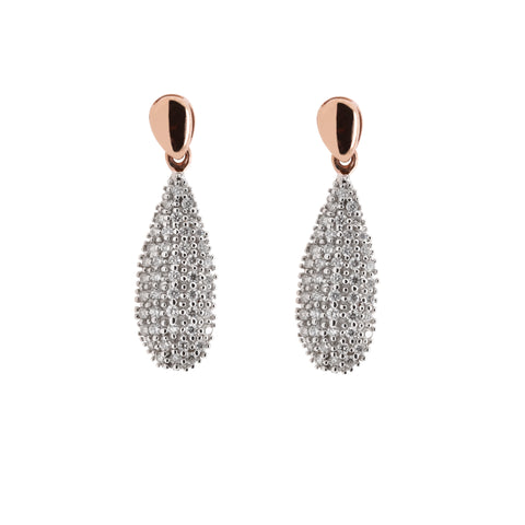 Pave diamond set drops Rose Gold - Duffs Jewellers