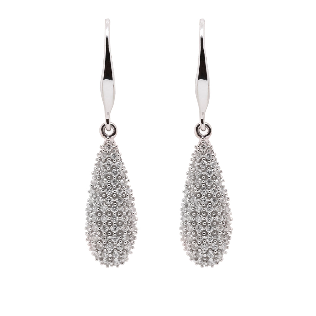 Pave diamond set drops White Gold - Duffs Jewellers