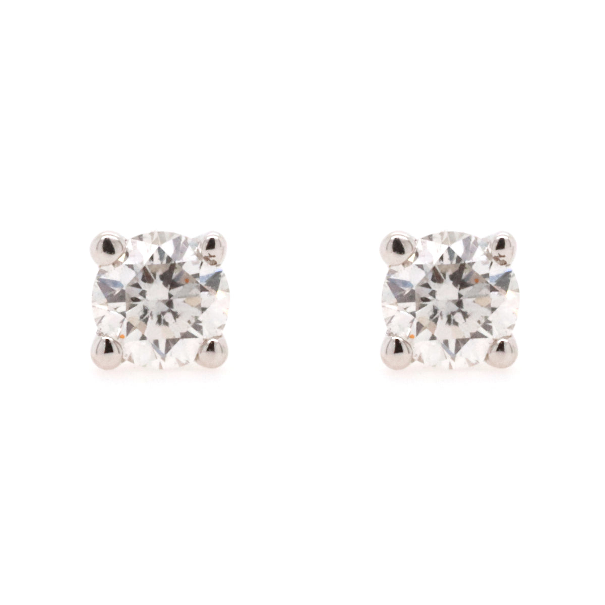 Stud Earrings with 0.18 Carat Total Weight of Diamonds in 9ct White gold - Duffs Jewellers