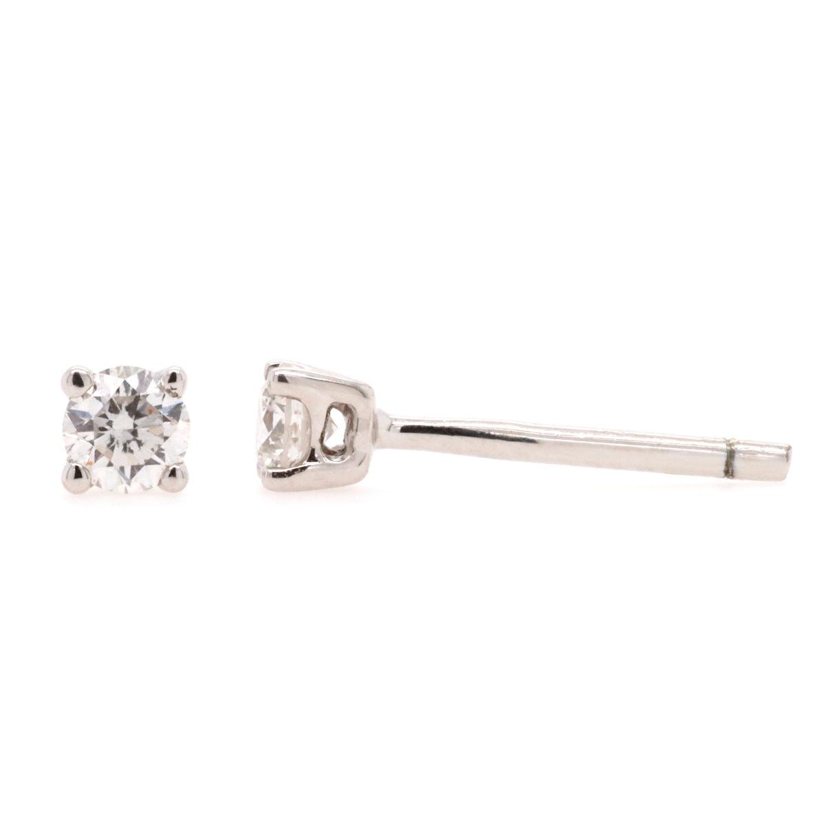 Stud Earrings with 0.18 Carat Total Weight of Diamonds in 9ct White gold - Duffs Jewellers