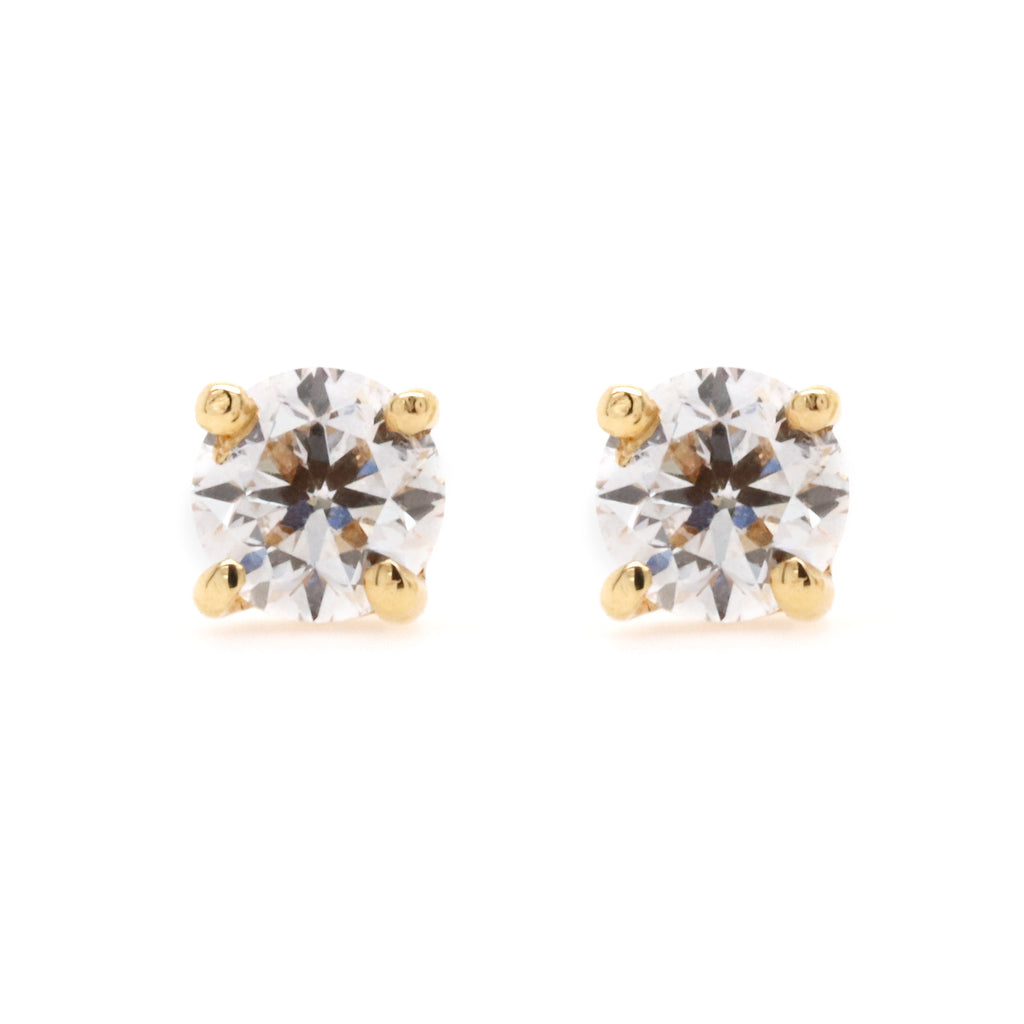 Stud Earrings with 0.50 Carat Total Weight of Diamonds in 18ct Yellow gold - Duffs Jewellers