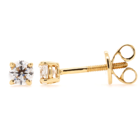 Stud Earrings with 0.50 Carat Total Weight of Diamonds in 18ct Yellow gold - Duffs Jewellers